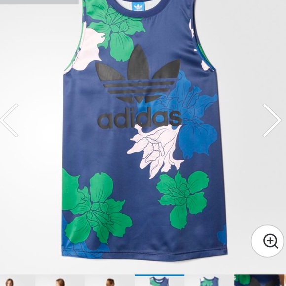 ADIDAS worn once tank large flowers street chique - Picture 4 of 8
